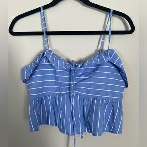 Express Striped Tie Tank Top
